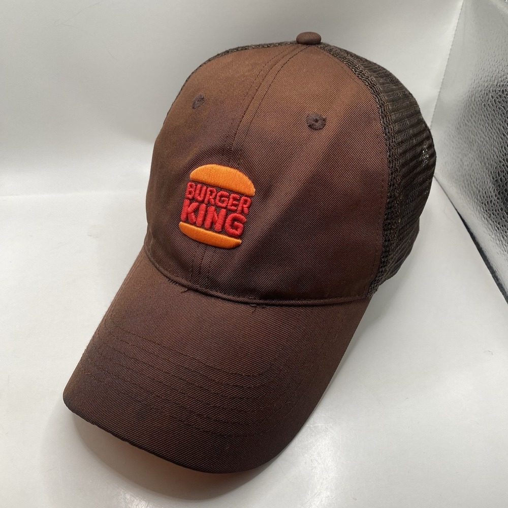Burger King Employee Mesh Brown Crew Snapback Adjustable‎ Baseball Hat Cap